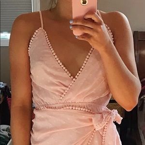 Pink wrap dress